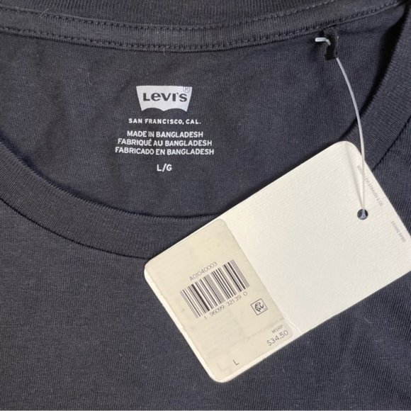 NWT Levi's Black Pink Logo Long Sleeve T Shirt Large - Picture 7 of 7